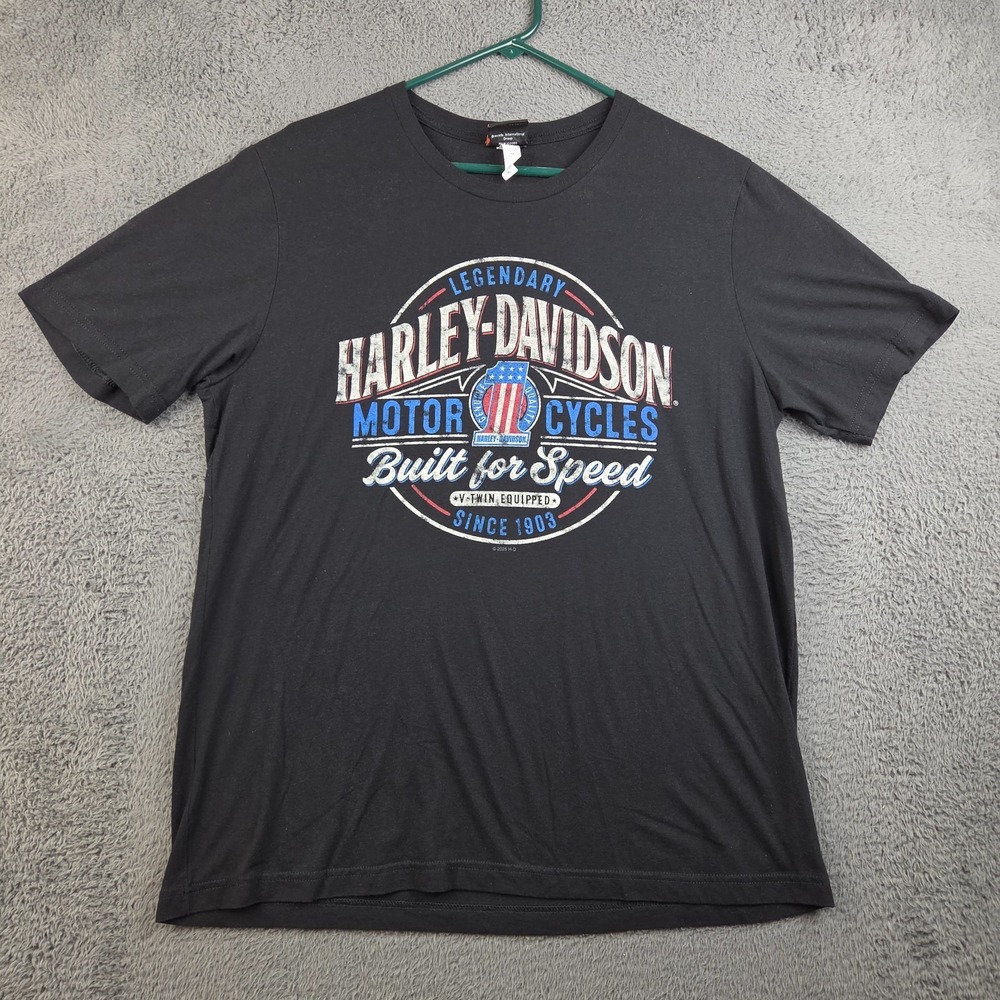 Harley-Davidson T-Shirt Mens Extra Large Skull Graphic Biker Black Diamond Ill